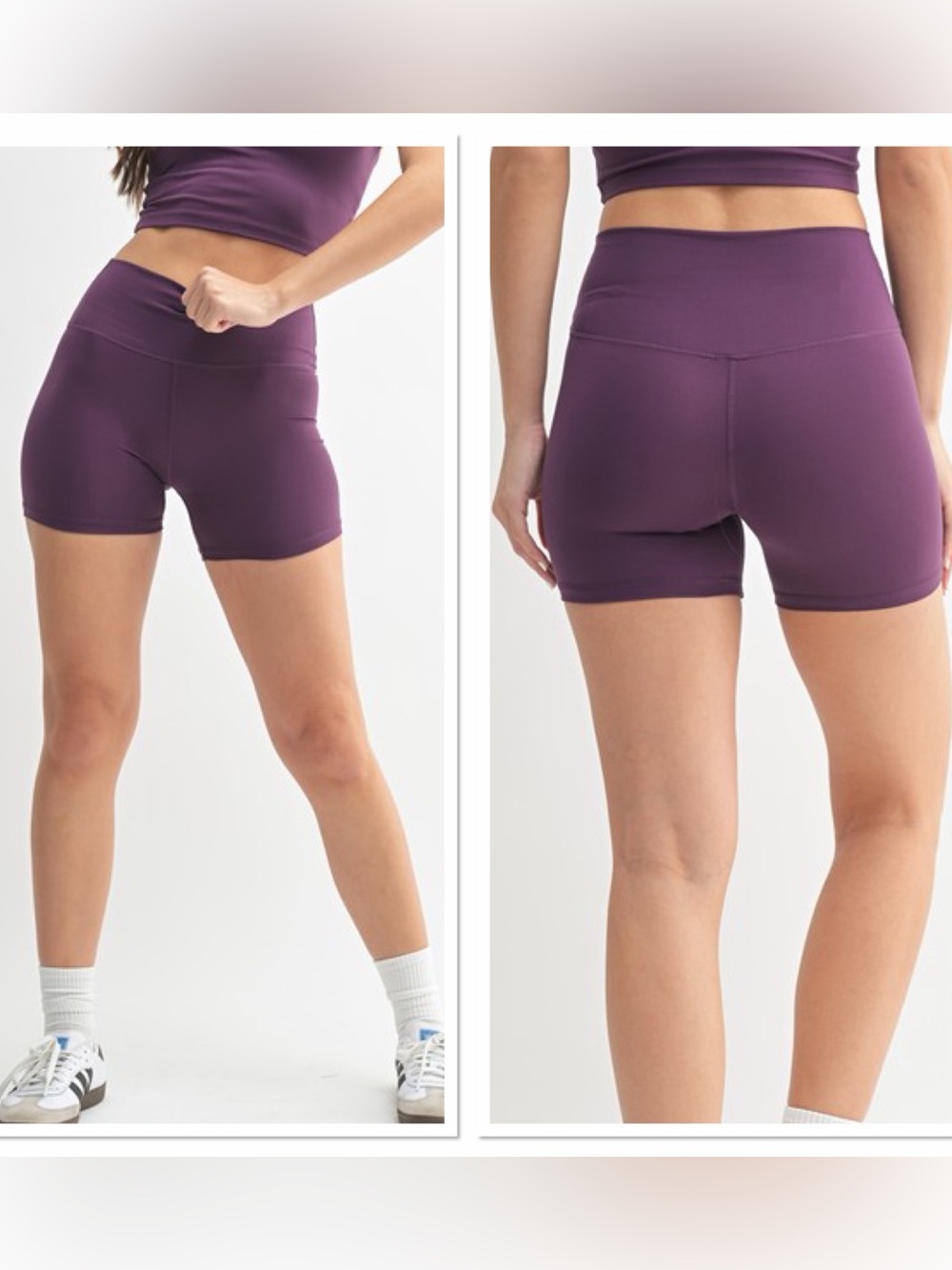 💜Hello Gorgeous! Venice Cloud Light Contour Biker Shorts- Merlot